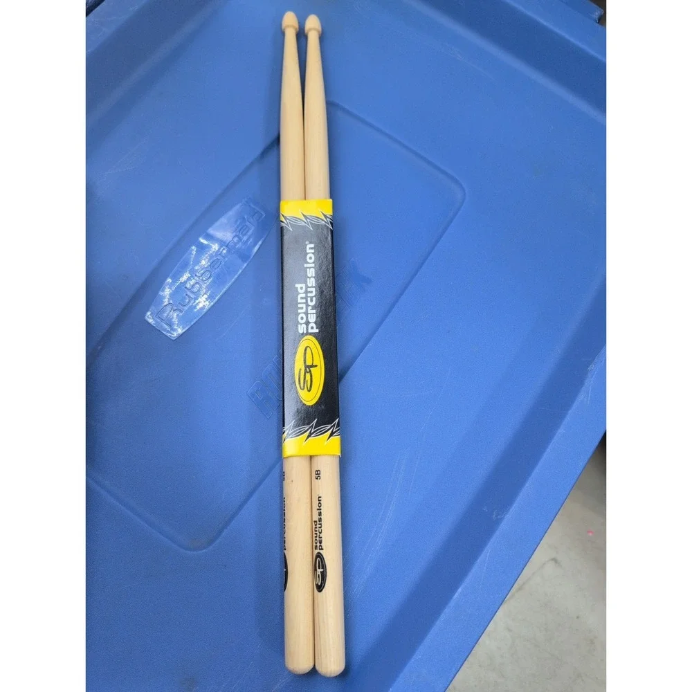 Sound Percussion Drum Sticks Wood Tip Drumsticks 1 Pair 5B